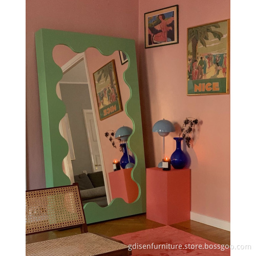 Wavy Mirror Full-Body Wall-Mounted Mirror